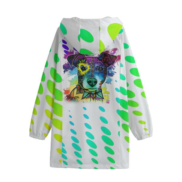 Leichte Regenjacke Chiquito – Popart Hundemotiv, 100 % Polyester, Unisex, Mix, Mischling, Ratonero Bodeguero Andaluz